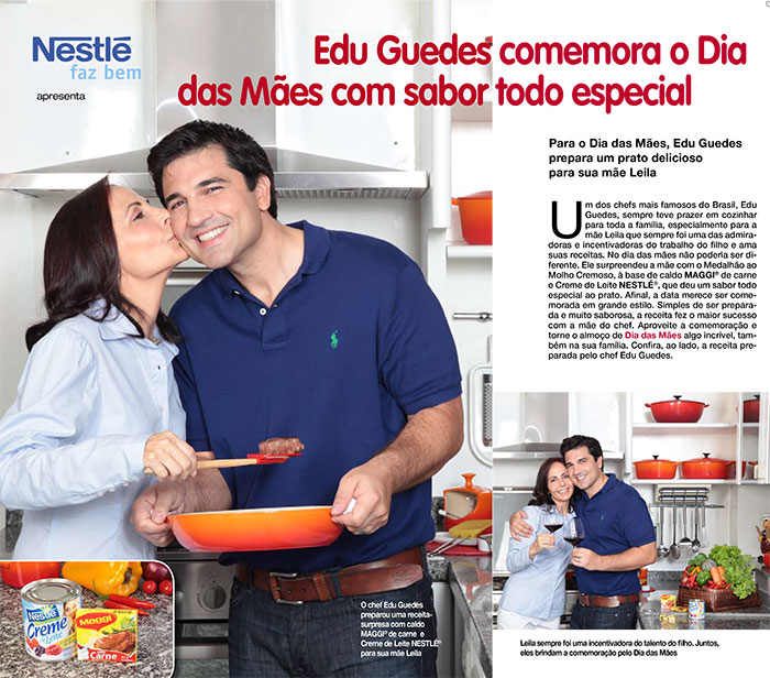 Edu Guedes na campanha de dia das mães Nestle